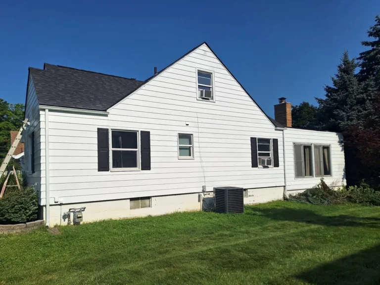 Finished roof replacement on a Cape Cod style home in Piqua, Ohio