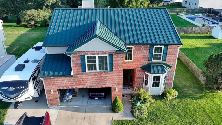 New metal roof on a brick home in Xenia, Ohio, installed by XPRO ELITE